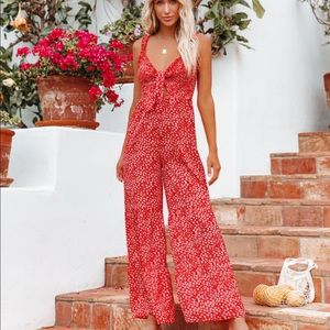 Vici Floral wide leg jumpsuit